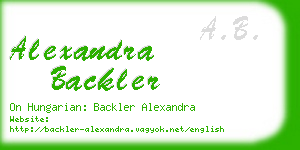 alexandra backler business card